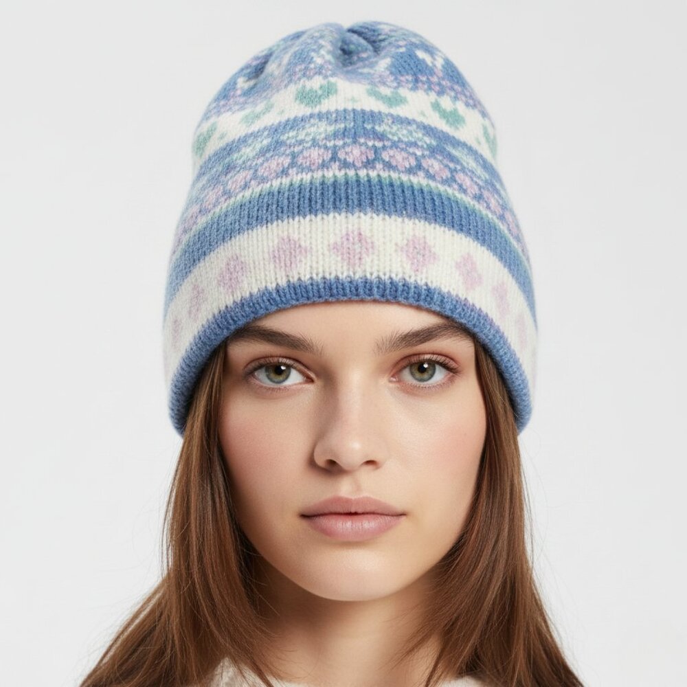 Stowe Woolens Womens Pure Wool Heart Cute Winter  Beanie